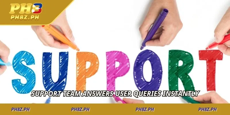 Support team answers user queries instantly